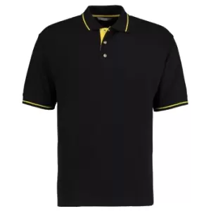Image of Kustom Kit Mens St. Mellion Mens Short Sleeve Polo Shirt (M) (Black/Bright Red)