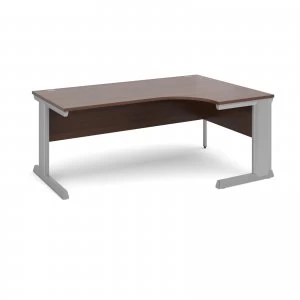 Image of Vivo Right Hand Ergonomic Desk 1800mm - Silver Frame Walnut Top