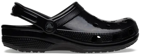 Image of Crocs Unisex Classic High Shine Clogs Black W7/M6