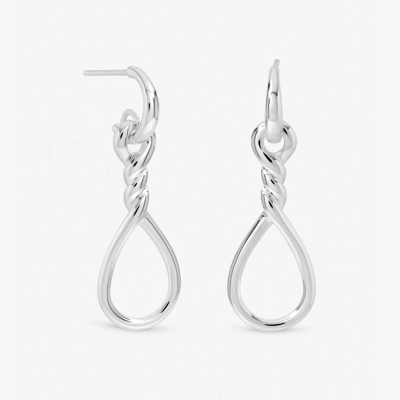 Image of Inicio Sterling Silver Plated Polished Infinity Earrings Silver female One Size