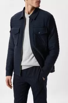 Image of Quilted Nylon Collared Hybrid Jacket