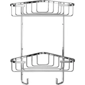 Image of Rust Free Medium Two Tier Corner Storage Basket Caddy - Croydex