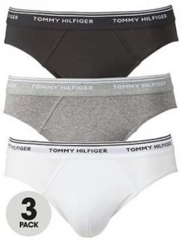 Image of Tommy Hilfiger Mens Briefs (3 Pack), White/Black/Grey, Size XL, Men