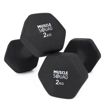 Image of MuscleSquad Neoprene Dumbbells - 2 x 2kg