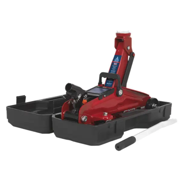 Image of Sealey Trolley Jack 2 Tonne Short Chassis comes with Storage Case