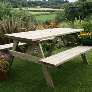 Image of Charles Bentley FSC Timber Rectangular Picnic Table