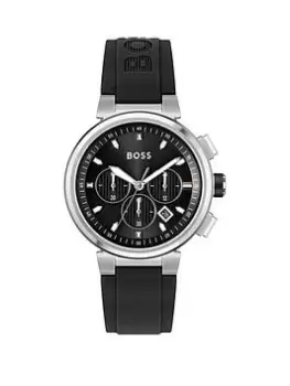 Image of BOSS Gents BOSS One Black Silicone Strap Watch, Black, Men