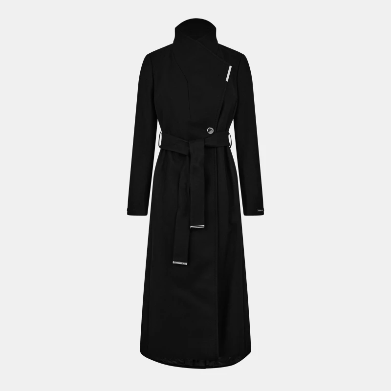 Image of Ted Baker Womens Wool Wrap Tailored Overcoat Black female 16 (XL)