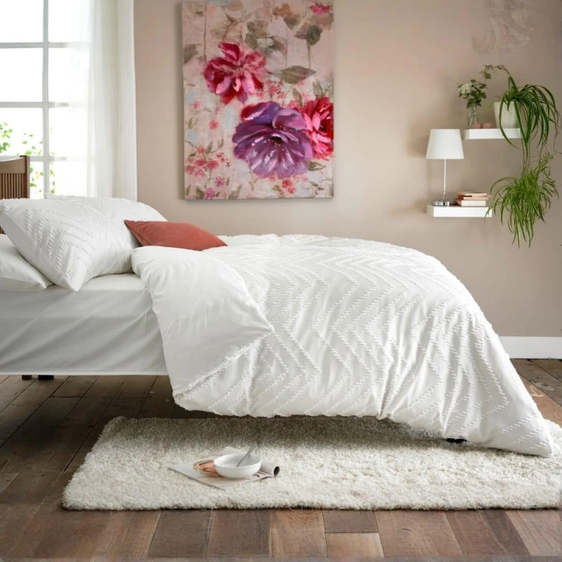 Image of Deyongs ZigZag Duvet Cover Sets White unisex Double