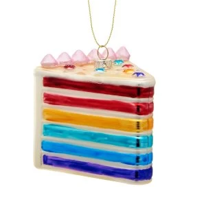 Image of Sass & Belle Rainbow Cake Slice Shaped Bauble