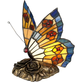 Image of Tiffany Animal Lamps Butterfly Tiffany Lamp, Architectural Bronze, G9 - Elstead