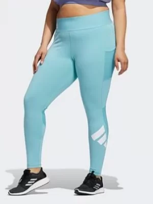 Image of adidas Techfit Long Logo Leggings (plus Size), Purple, Size 1X, Women