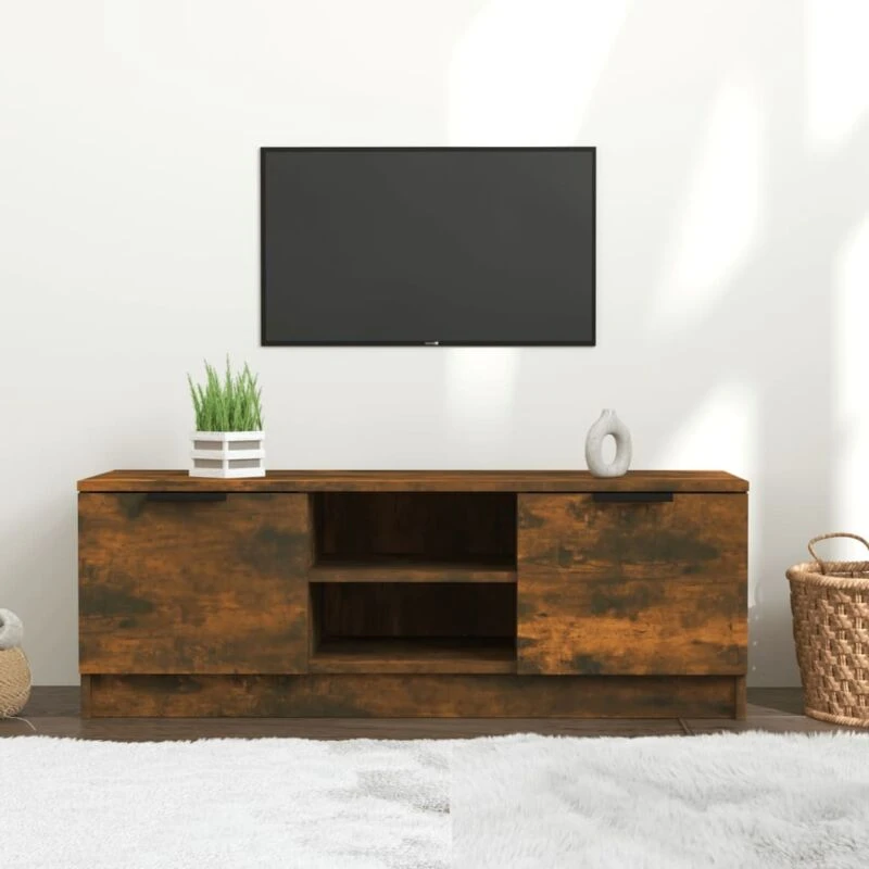 Image of VIDAXL TV Cabinet Smoked Oak 102x35x36.5cm Engineered Wood Vidaxl 8720286968437