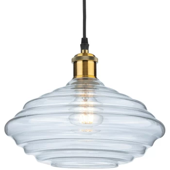 Image of Firstlight - Logan Dome Pendant Light Antique Brass with Clear Glass