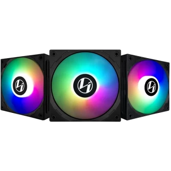 Image of Lian-Li ST120 Addressable RGB 120mm Black Fan with Controller - Triple Pack
