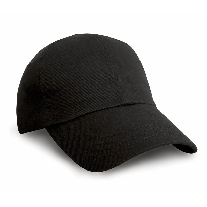 Image of Result Result Heavy Cotton Premium Pro-Style Baseball Cap in Black One Size Unisex 5055747565348