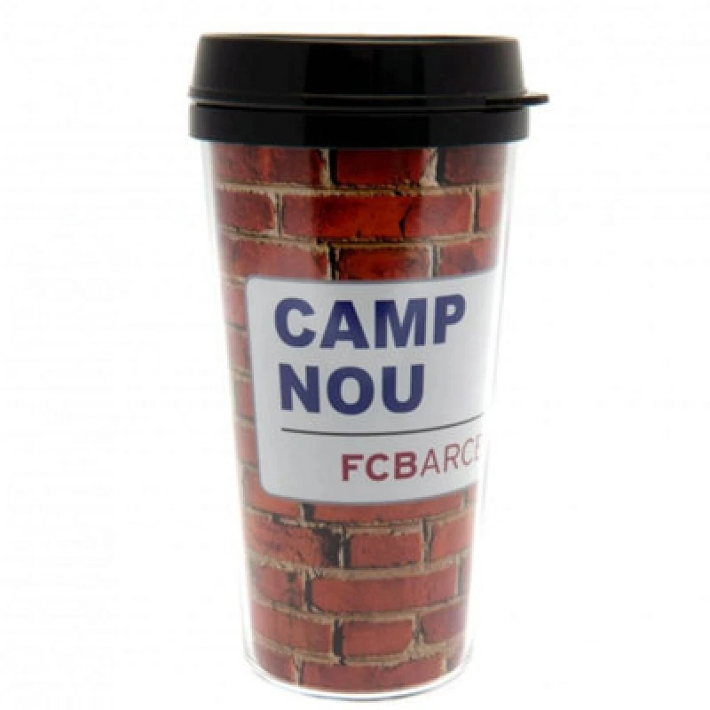 Image of FC Barcelona FC Barcelona Travel Mug in Red Red One Size Unisex 5059444998959