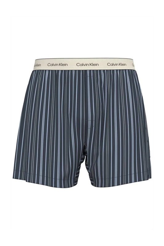 Image of Calvin Klein Mens Boxer Trad Majorca Stripe Blue Size: Medium Blue Male M