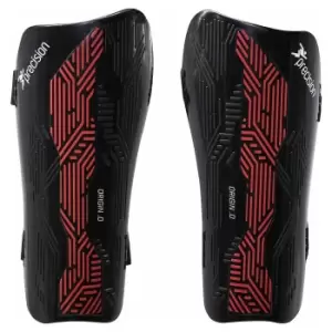 Image of Precision Origin.0 Strap Shin Guards Black/Red Medium