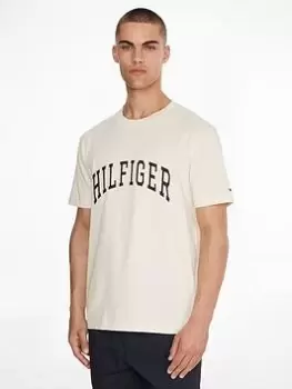 Image of Tommy Hilfiger Hilfiger Arch Casual T-Shirt - Ivory, Ivory, Size S, Men