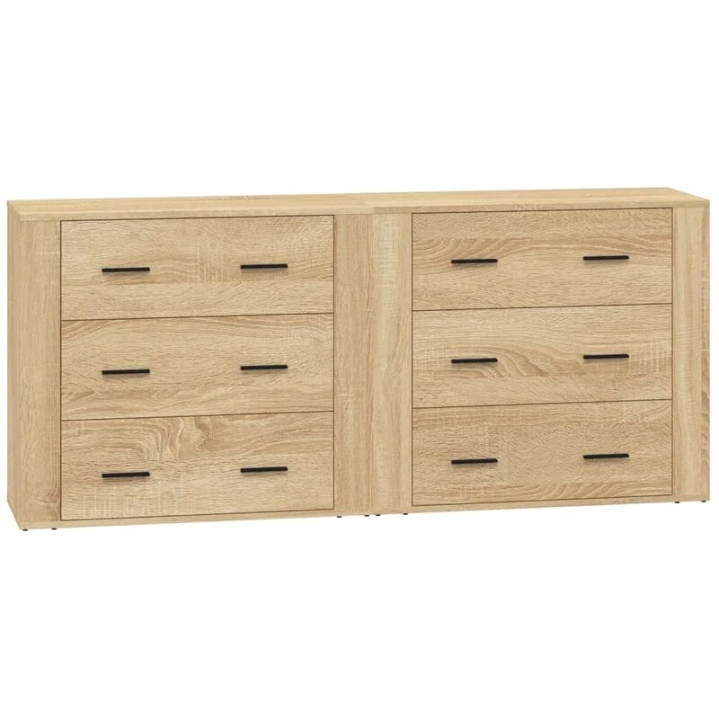 Image of VIDAXL Sideboards 2 pcs Sonoma Oak Engineered Wood Vidaxl 3185410