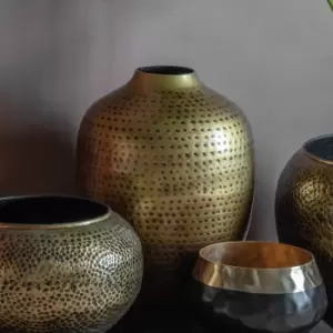 Image of Kem Antique Brass Vase White