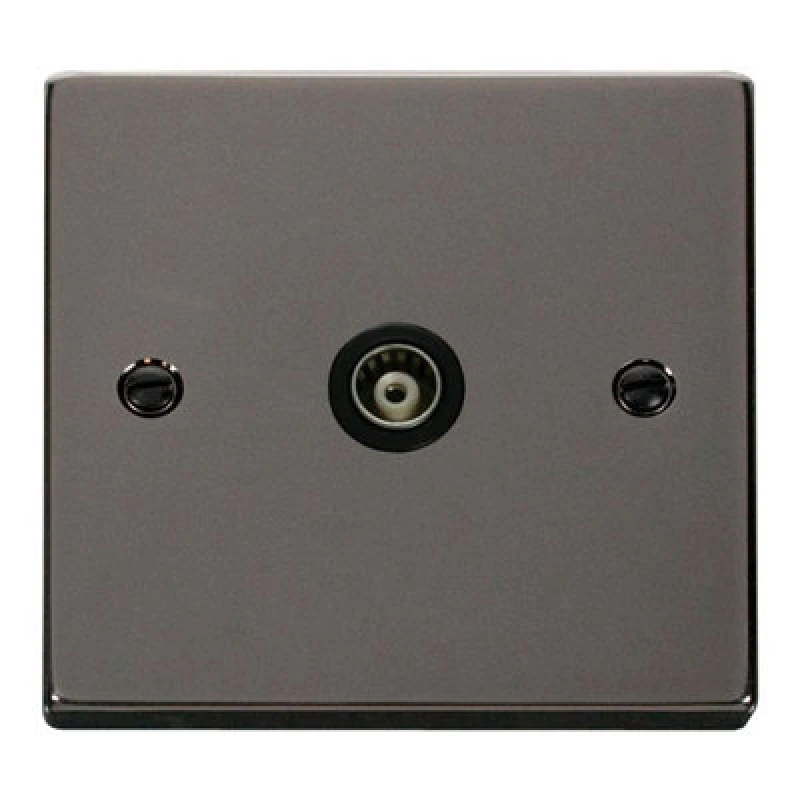 Image of SE Home Black Nickel Single Isolated Coaxial Socket Black