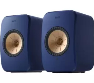 Image of KEF AUDIO LSX II Wireless Multi-room Bookshelf Speakers - Cobalt Blue, Black