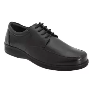 Image of Roamers Mens Super Soft Leather 4 Eye Lightweight Tie Shoes (8 UK) (Black)