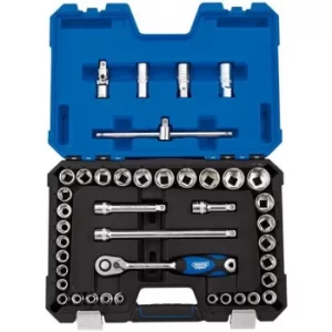 Image of Draper Expert Combined MM/AF Socket Set, 1/2" Sq. Dr. (41 Piece)