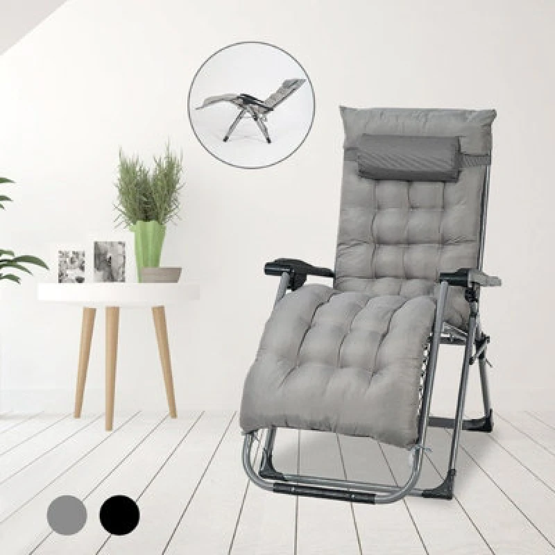 Image of Smart Living Smart Living Zero Gravity Reclining Chair with Cushion & Pillow in Grey Grey One Size Unisex 0657039315010
