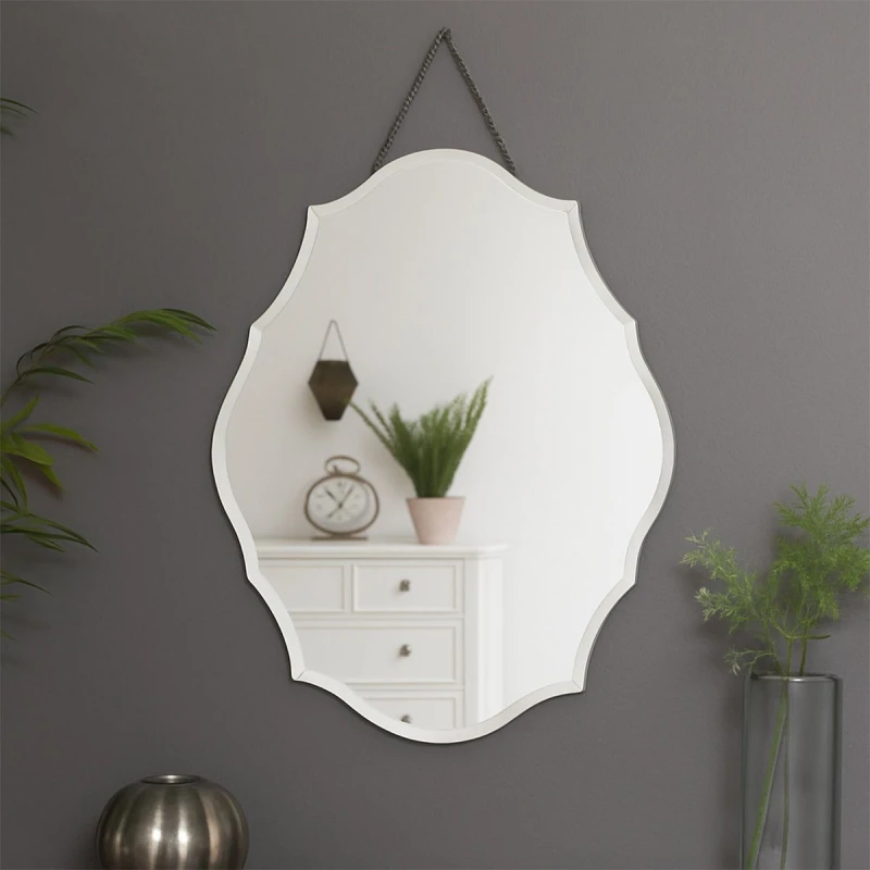 Image of Melody Maison Ornate Frameless Bevelled Wall Mirror Clear