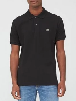 Image of Lacoste Plain Polo With Croc - Black