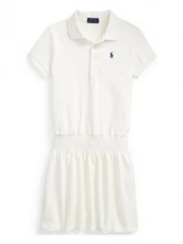 Image of Ralph Lauren Girls Classic Short Sleeve Polo Dress - White