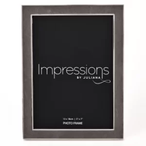 Image of Impressions Grey Velvet Photo Frame 5" x 7"