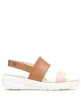 Image of Hush Puppies Breathe Slingback Wedge Sandal, Tan, Size 8, Women