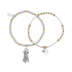 Image of Gold And Silver Wishful Set Of 2 Bracelets GMBSET738337