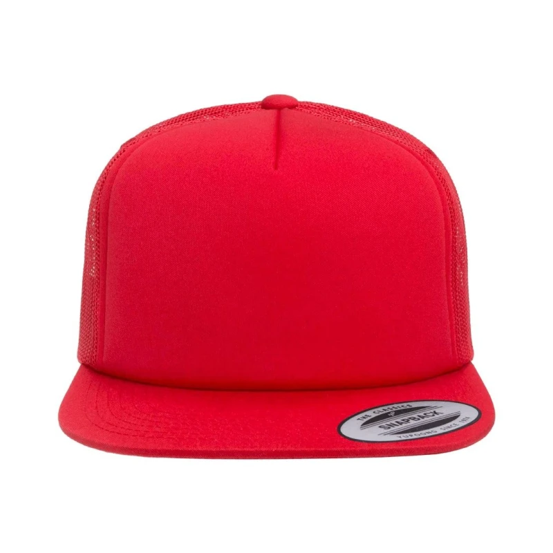 Image of Flexfit by Yupoong Mens Foam Trucker Cap in Red Red Male One Size