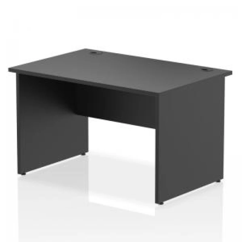 Image of Impulse 1200 x 800mm Straight Office Desk Black Top Panel End Leg DYNI004971