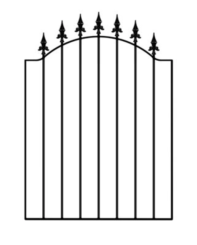 Image of Burbage Iron Craft Saxa Spear Top Low Bow Metal Garden Gate 880mm Gap X 1076mm High Wasb