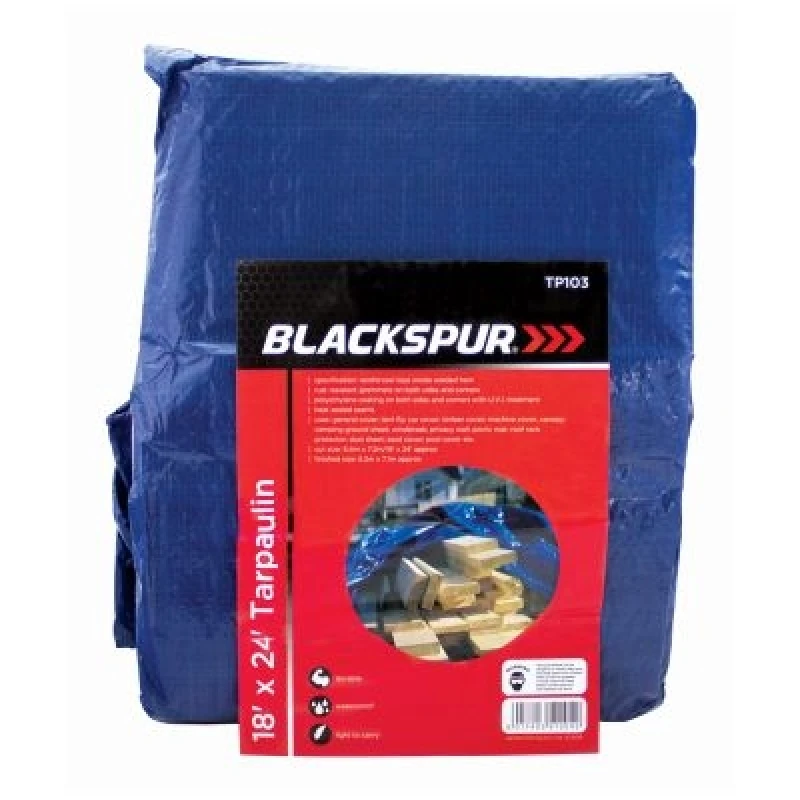 Image of Blackspur 18'(5.4m) x 24'(7.2m) TARPAULIN - Blue 13317AWUK
