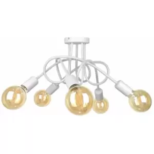 Image of Keter Rumba Multi Arm Semi Flush Ceiling Light White, 50cm, 5x E27