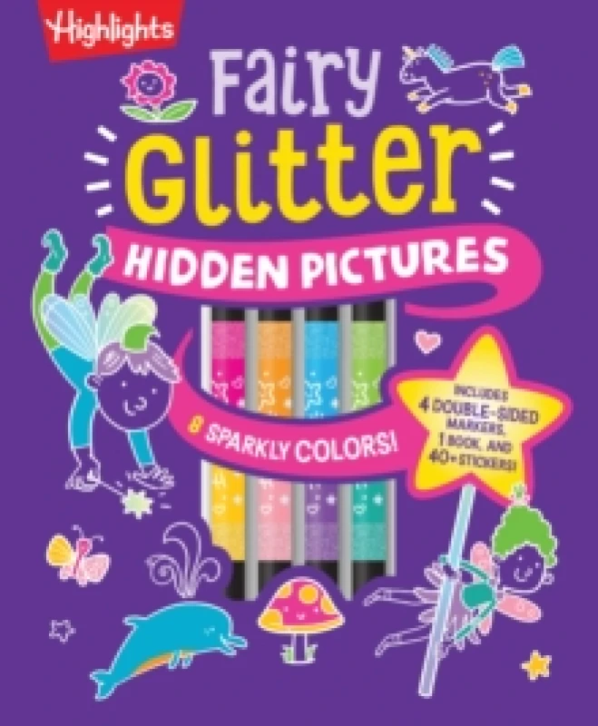 Image of Fairy Glitter Hidden Pictures : Glitter Coloring Book for Kids 6-12 with Fairy-Themed Hidden Pictures Puzzles, Sparkly Markers and Stickers for Creati