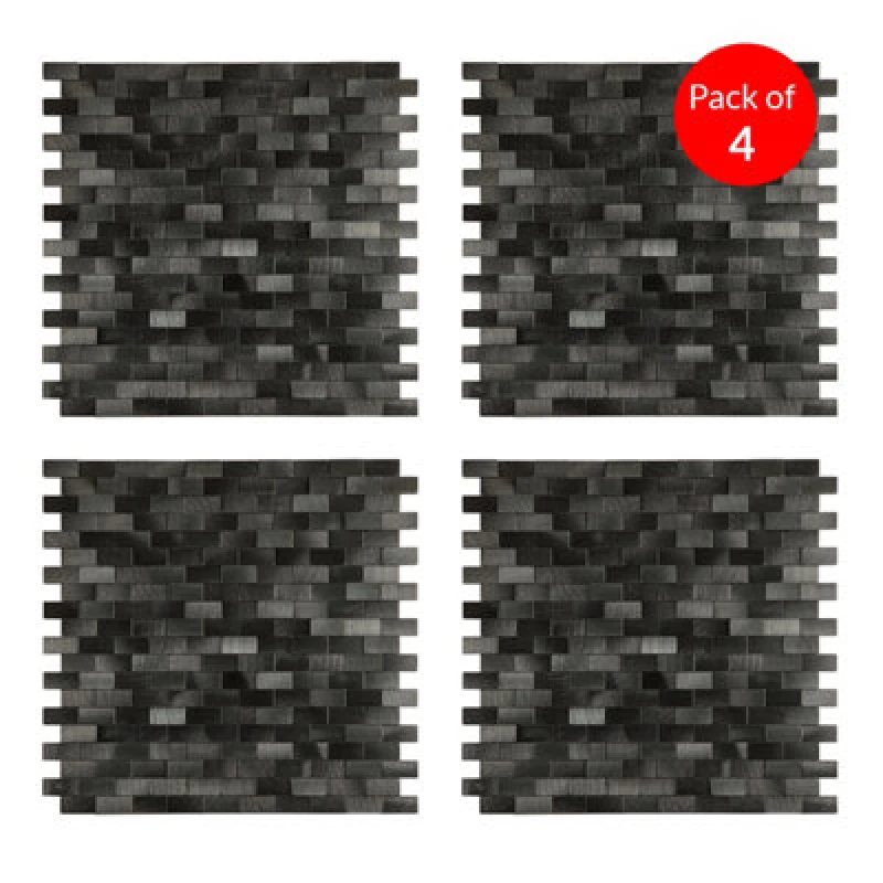 Image of Ener-J Urban Alloy Pattern Peel And Stick Aluminum Tile Size:300 X 300 X 4mm (Pack Of 4)