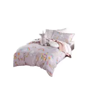 Image of Linen House Childrens/Kids Unicorniverse Duvet Cover Set (Toddler) (Lilac)