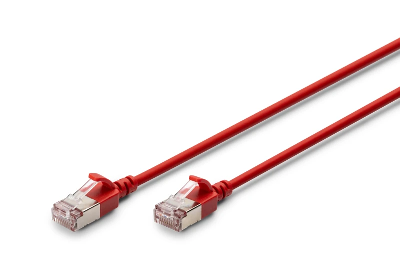 Image of Digitus CAT 6A F-FTP Slim patch cord. 1m. red