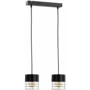 Image of Keter Royal Bar Pendant Ceiling Light Black, 50cm, 2x E27