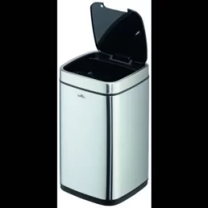 Image of Durable 342123 342123 Garbage bin 12 Stainless steel Silver on-touch lid