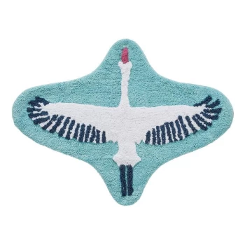 Image of Joules Heron Geo Bath Mat - Turquoise