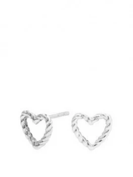 Image of Simply Silver Sterling Silver Polished Twist Open Heart Stud Earrings